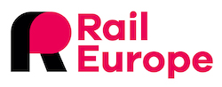 شعار Rail Europe لحجز تذاكر القطارات في أوروبا للمسافرين العرب