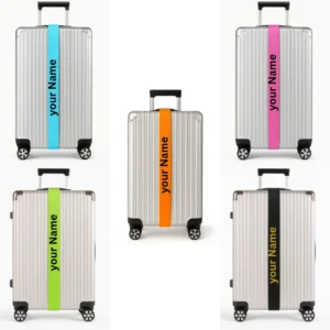 حزام حقيبة سفر مخصص بالاسم بألوان متعددة لتسهيل التعرف على الحقيبة أثناء السفر