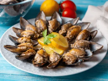 ميديه دولما أو بلح البحر المحشي بالأرز من أكلات الشارع في إسطنبول