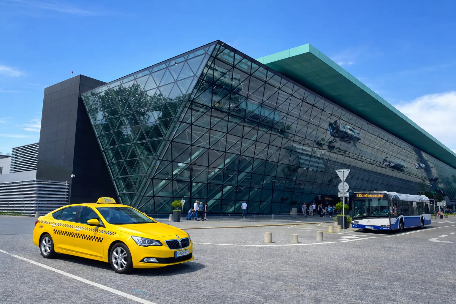 مواصلات المطار في بولندا تشمل الحافلات العامة والتاكسي من مطاري كراكوف ووارسو إلى وسط المدينة