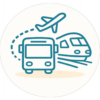 أيقونة تعبّر عن وسائل المواصلات والتنقّل في وجهة السفر