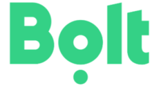 شعار تطبيق Bolt لخدمات التاكسي والنقل من المطار في أوروبا